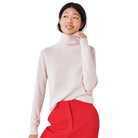 Quince Mongolian light pink Cashmere Turtleneck Sweater Pink Size Small - Picture 1 of 8